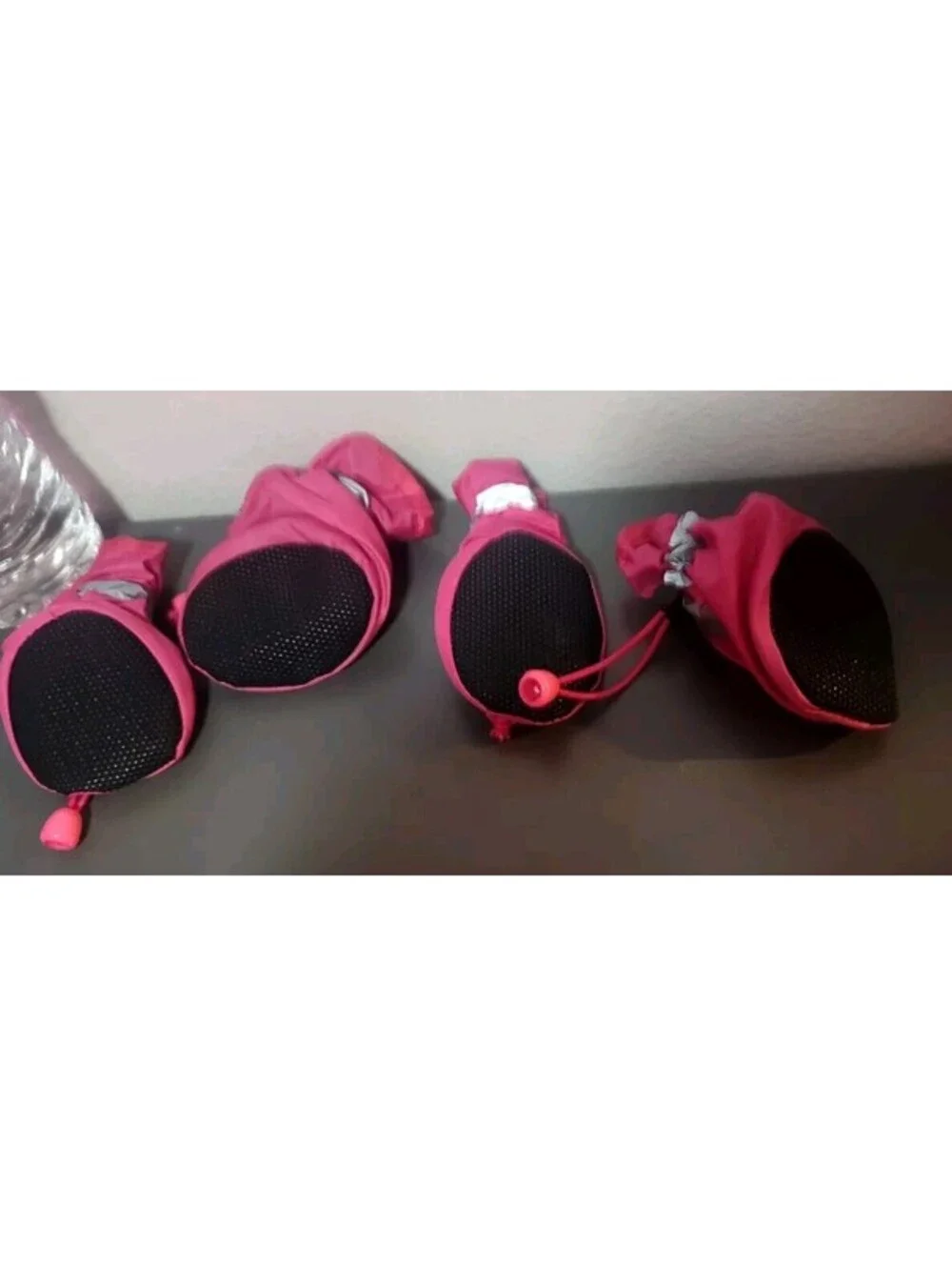 4PC ALL WEATHER DOG BOOTIES FOR SMALL BREEDS NON-SLIP PROTECTION PINK XXL
